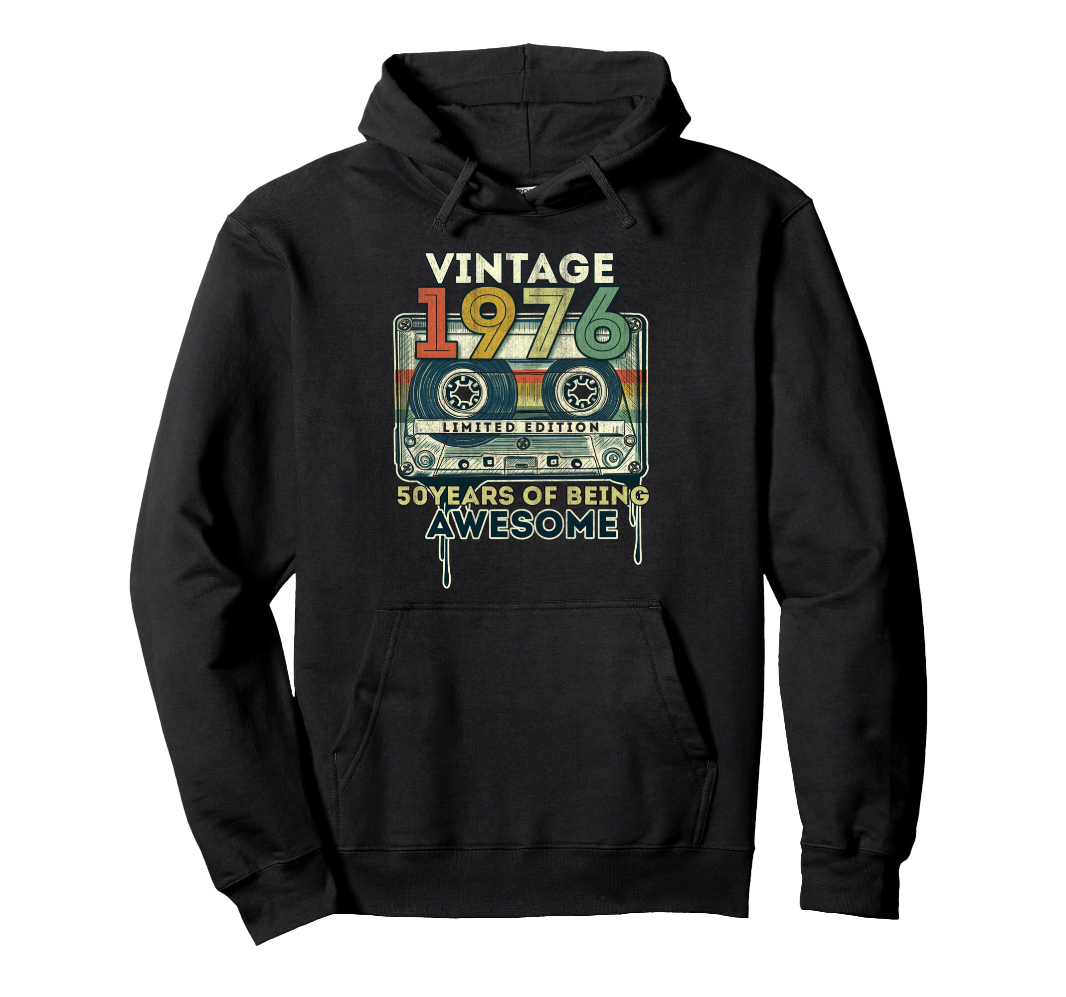 50 Years Old Gifts 1976 Cassette Tape Hoodie - Trendy Graphic for Adults - T-Shirt, Sweatshirt, Hoodie