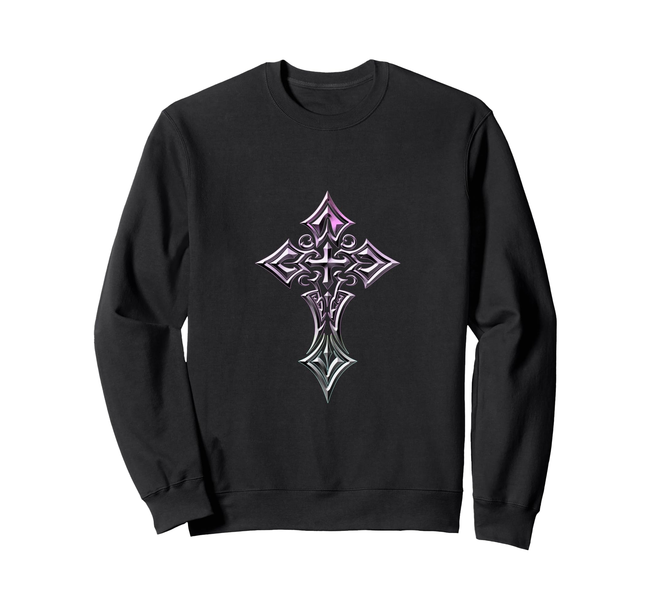 Emo Goth Cross Minimal Gothic Sweatshirt - Custom Art Print for Adults - T-Shirt, Sweatshirt, Hoodie