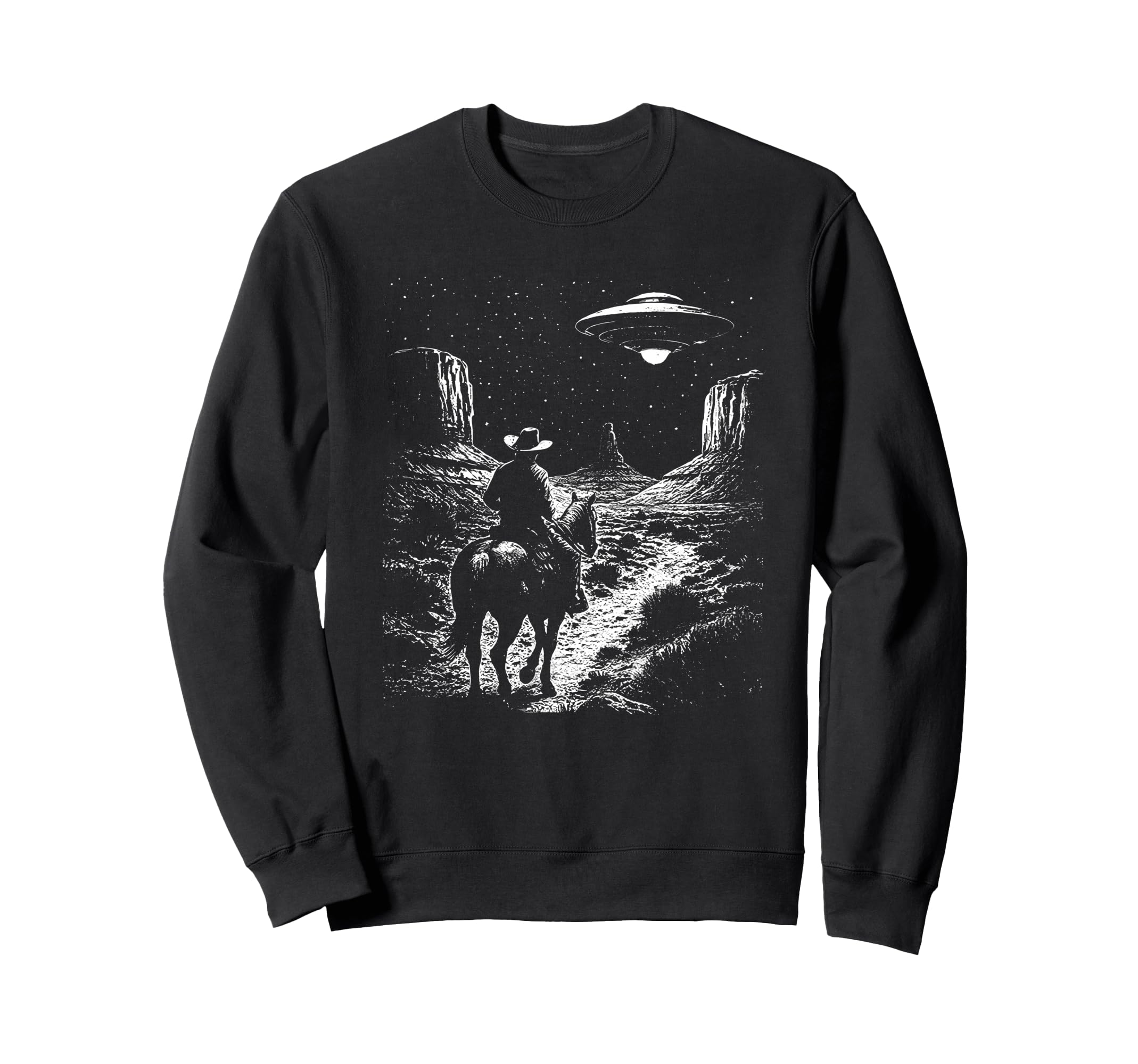 90S Cowboy Western Ufo Sweatshirt - Novelty Apparel for Adults - T-Shirt, Sweatshirt, Hoodie