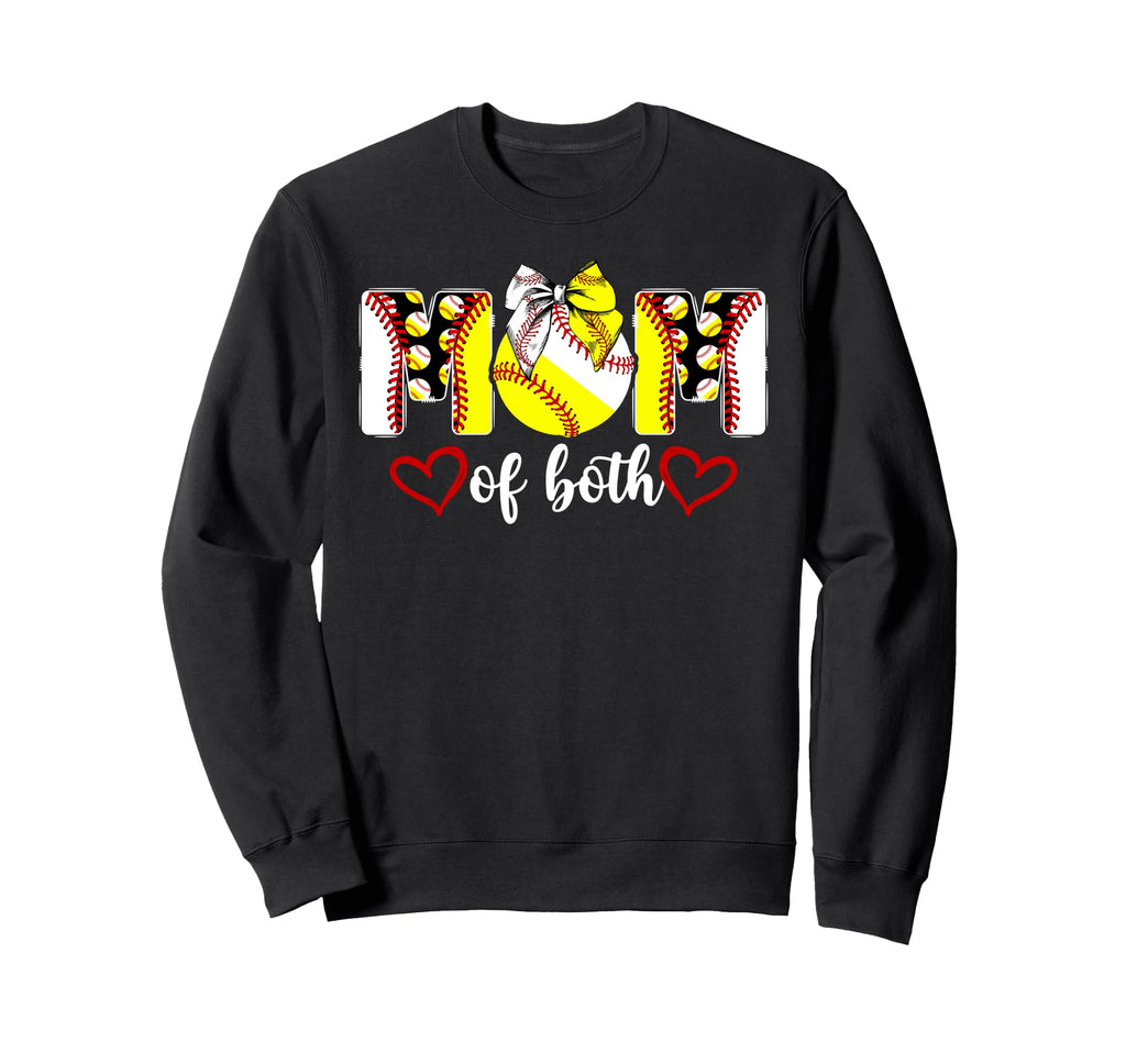 Mom Both Coquette Softball Baseball Mom Sweatshirt - Trendy Graphic Unisex - T-Shirt, Sweatshirt, Hoodie