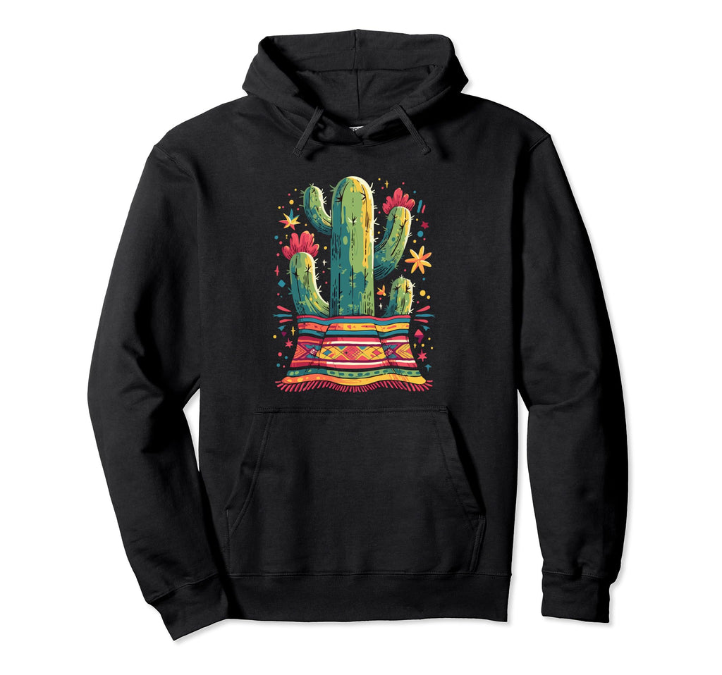 Cactus Serape Succulent Plant Cacti Hoodie - Aesthetic Graphic Unisex - T-Shirt, Sweatshirt, Hoodie
