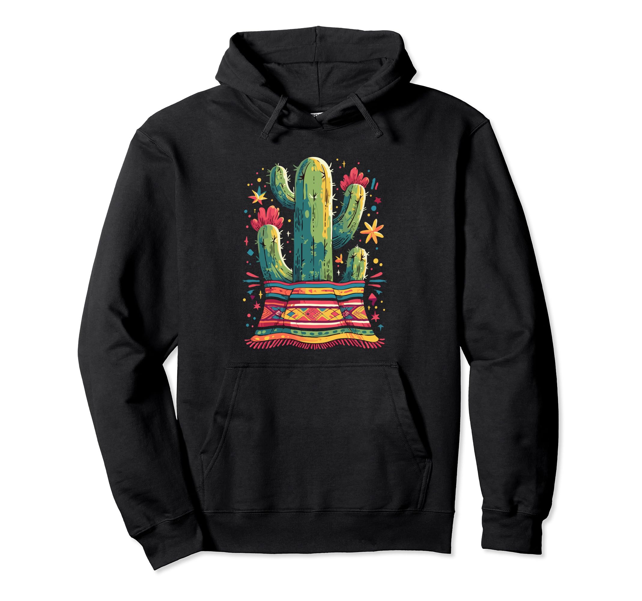 Cactus Serape Succulent Plant Cacti Hoodie - Aesthetic Graphic Unisex - T-Shirt, Sweatshirt, Hoodie