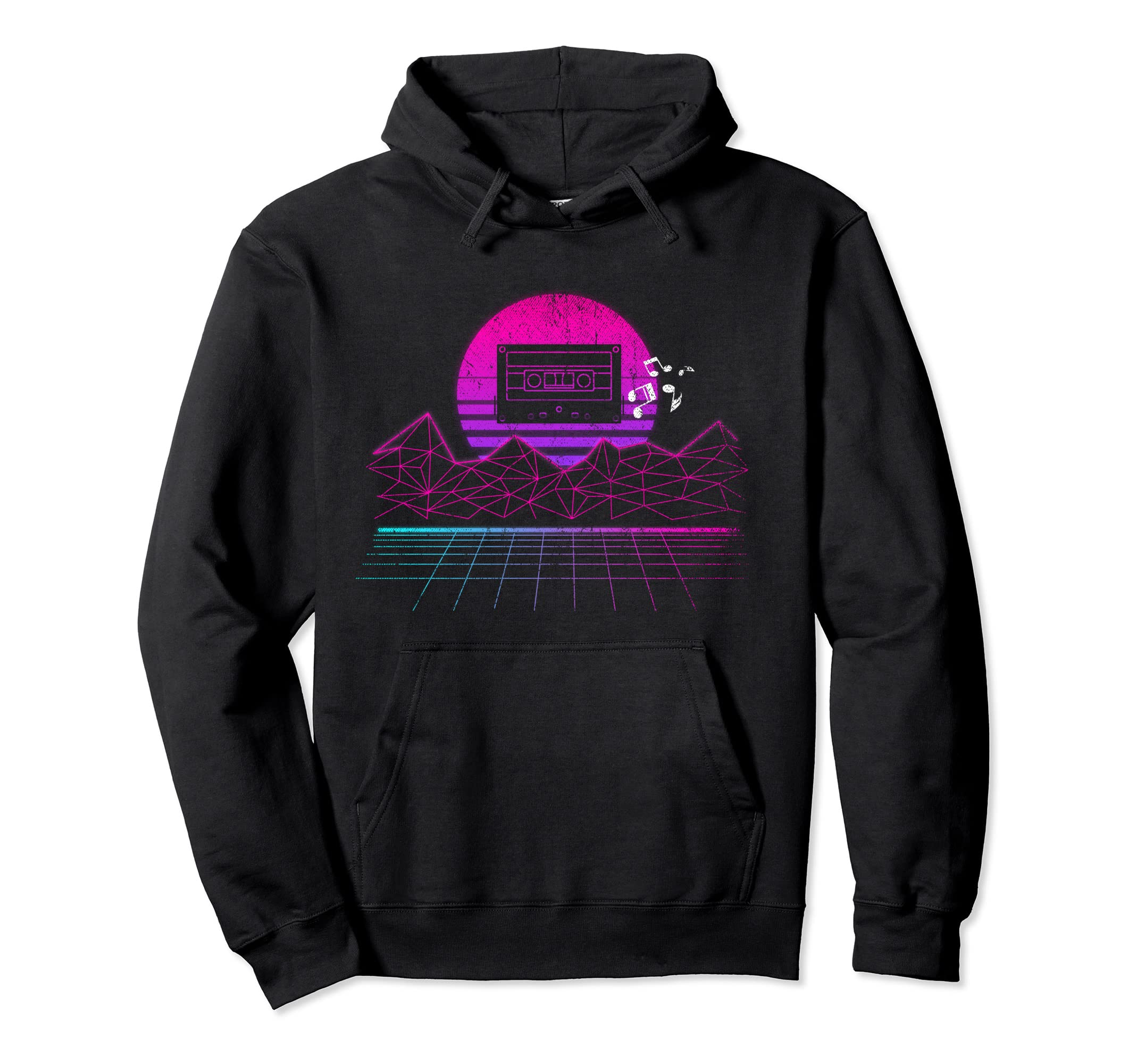 80S Art Synthwave Music Lover Hoodie - Custom Art Print for Adults - T-Shirt, Sweatshirt, Hoodie