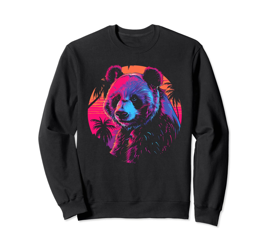 Panda Vaporwave Aesthetic Synthwave Sweatshirt - Unique Graphic for Adults - T-Shirt, Sweatshirt, Hoodie