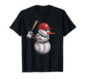 Baseball Snowman Balls Snow Player T-Shirt - Aesthetic Graphic Men Women - T-Shirt, Sweatshirt, Hoodie