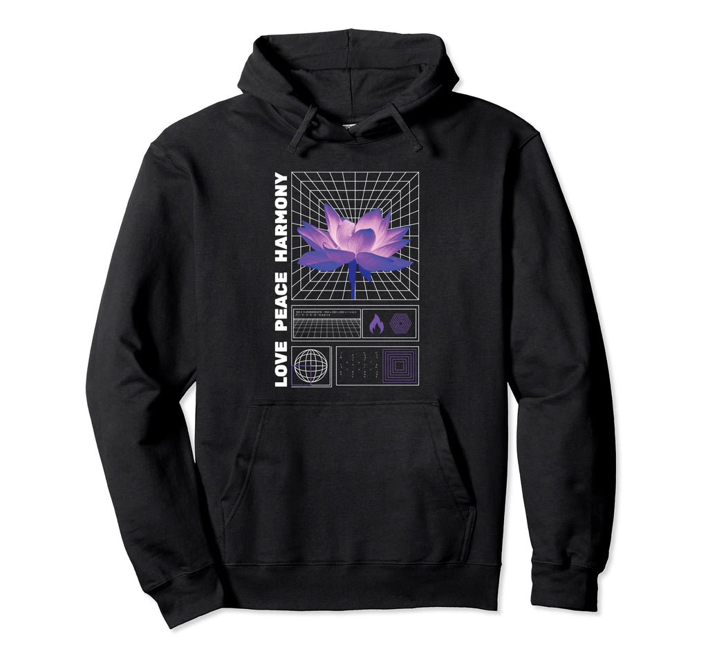 Vaporwave Love Peace Harmony Japanese Hoodie - Custom Art Print Unisex - T-Shirt, Sweatshirt, Hoodie