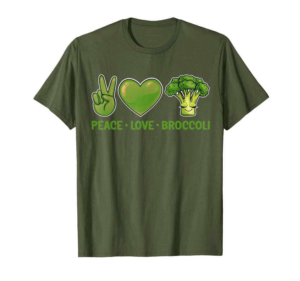 Peace Love And Broccoli Funny T-Shirt - Casual Everyday Wear Unisex - T-Shirt, Sweatshirt, Hoodie