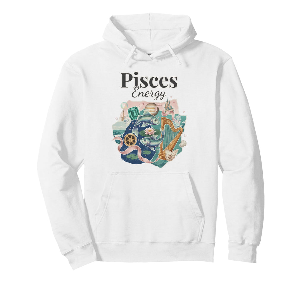 Pisces Energy Zodiac Birthday Y2K Hoodie - Aesthetic Graphic Men Women - T-Shirt, Sweatshirt, Hoodie