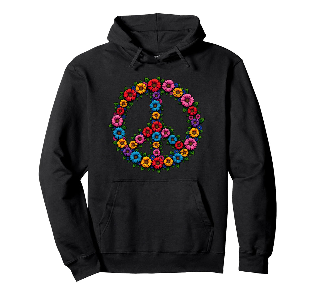 60S 70S Flower Power Groovy Love Peace Hoodie - Novelty Apparel Unisex - T-Shirt, Sweatshirt, Hoodie