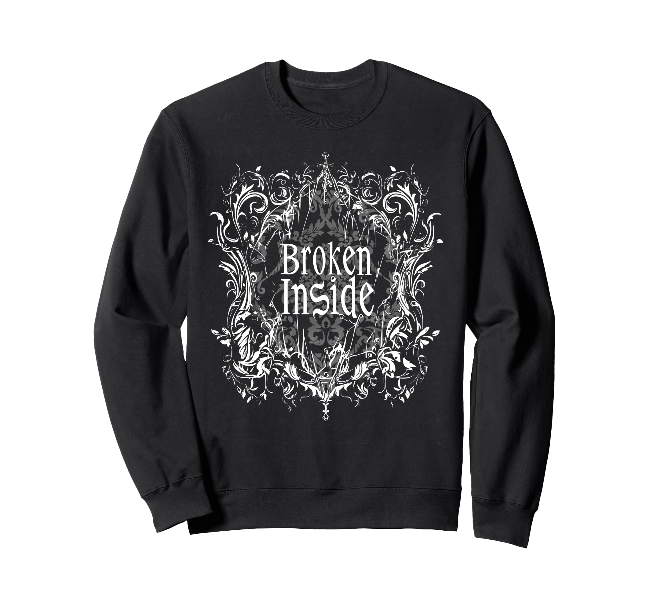 Broken Inside Y2K Emo Aesthetic Sweatshirt - Streetwear Style for Adults - T-Shirt, Sweatshirt, Hoodie