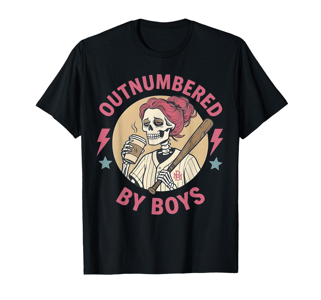 Mom Skeleton Mothers Day Outnumbered T-Shirt - Trendy Graphic Men Women - T-Shirt, Sweatshirt, Hoodie