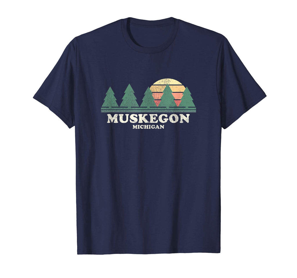 Muskegon Mi Throwback 70S T-Shirt - Trendy Graphic Men Women - T-Shirt, Sweatshirt, Hoodie