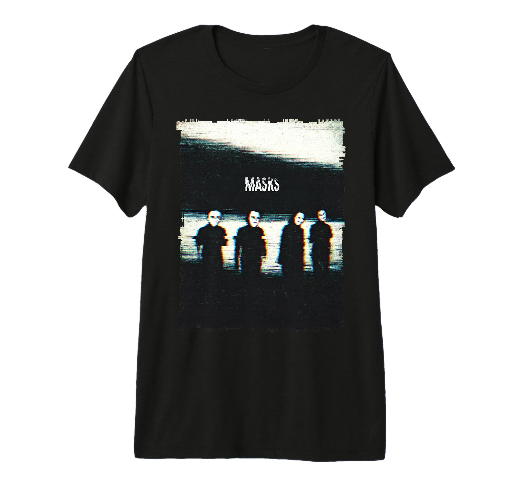 Masks Glitch Horror Shadow Figures T-Shirt - Unique Graphic Men Women - T-Shirt, Sweatshirt, Hoodie