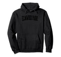 Elmwood Park Il Distressed Black Varsity Hoodie - Novelty Apparel Unisex - T-Shirt, Sweatshirt, Hoodie