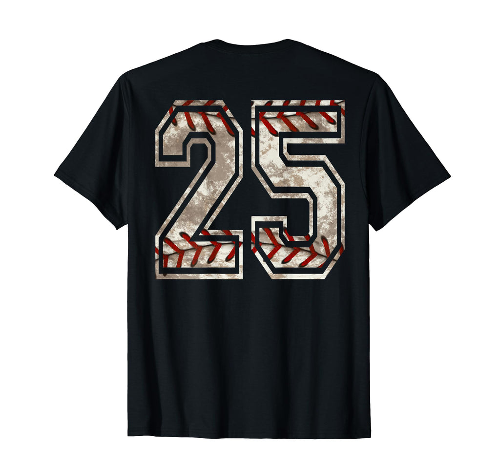 Baseball Jersey Number 25 Distressed T-Shirt - Custom Art Print Men Women - T-Shirt, Sweatshirt, Hoodie