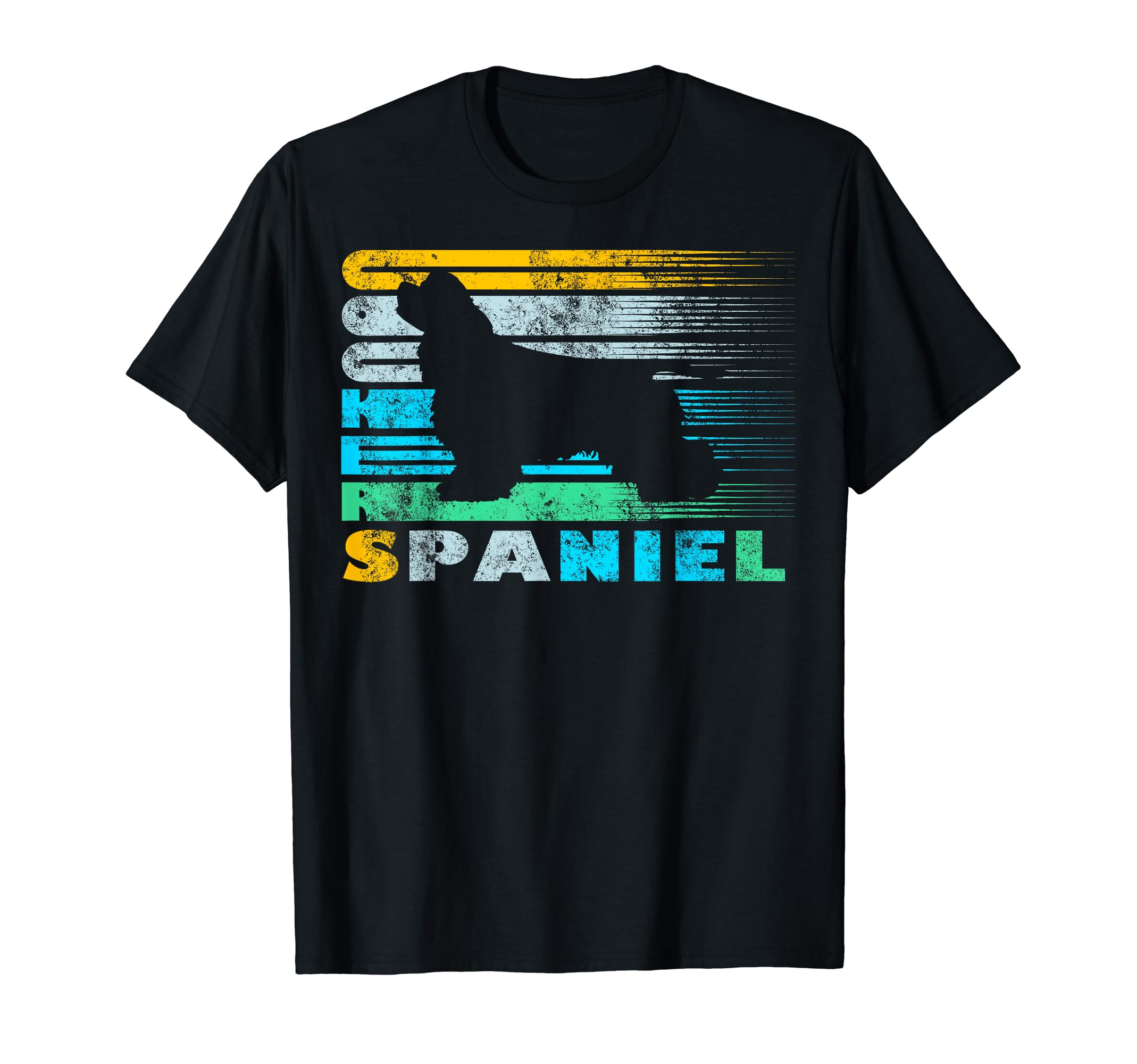 Cocker Spaniel Silhouette Distressed T-Shirt - Graphic Print for Adults - T-Shirt, Sweatshirt, Hoodie