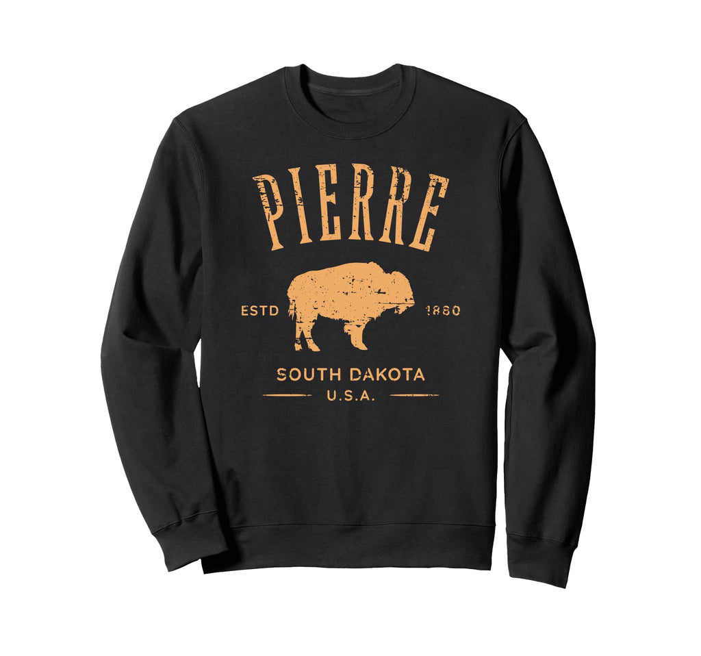Pierre South Dakota Usa Distressed Sweatshirt - Novelty Apparel Men Women - T-Shirt, Sweatshirt, Hoodie