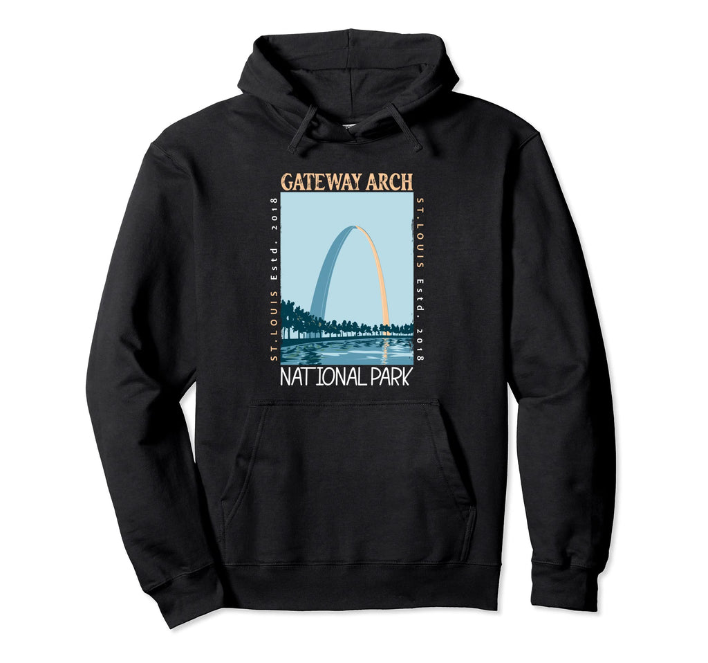 Gateway Arch National Park Distressed Hoodie - Graphic Print Unisex - T-Shirt, Sweatshirt, Hoodie