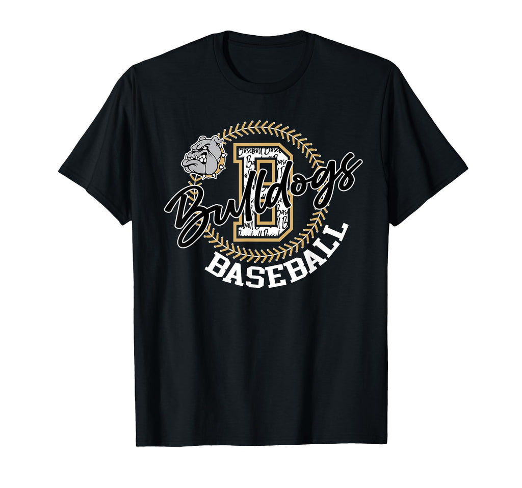 Gold Bulldogs Baseball Laces Game T-Shirt - Custom Art Print for Adults - T-Shirt, Sweatshirt, Hoodie