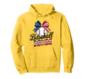 Baseball Mom Usa Flag 4Th July Hoodie - Casual Everyday Wear Men Women - T-Shirt, Sweatshirt, Hoodie