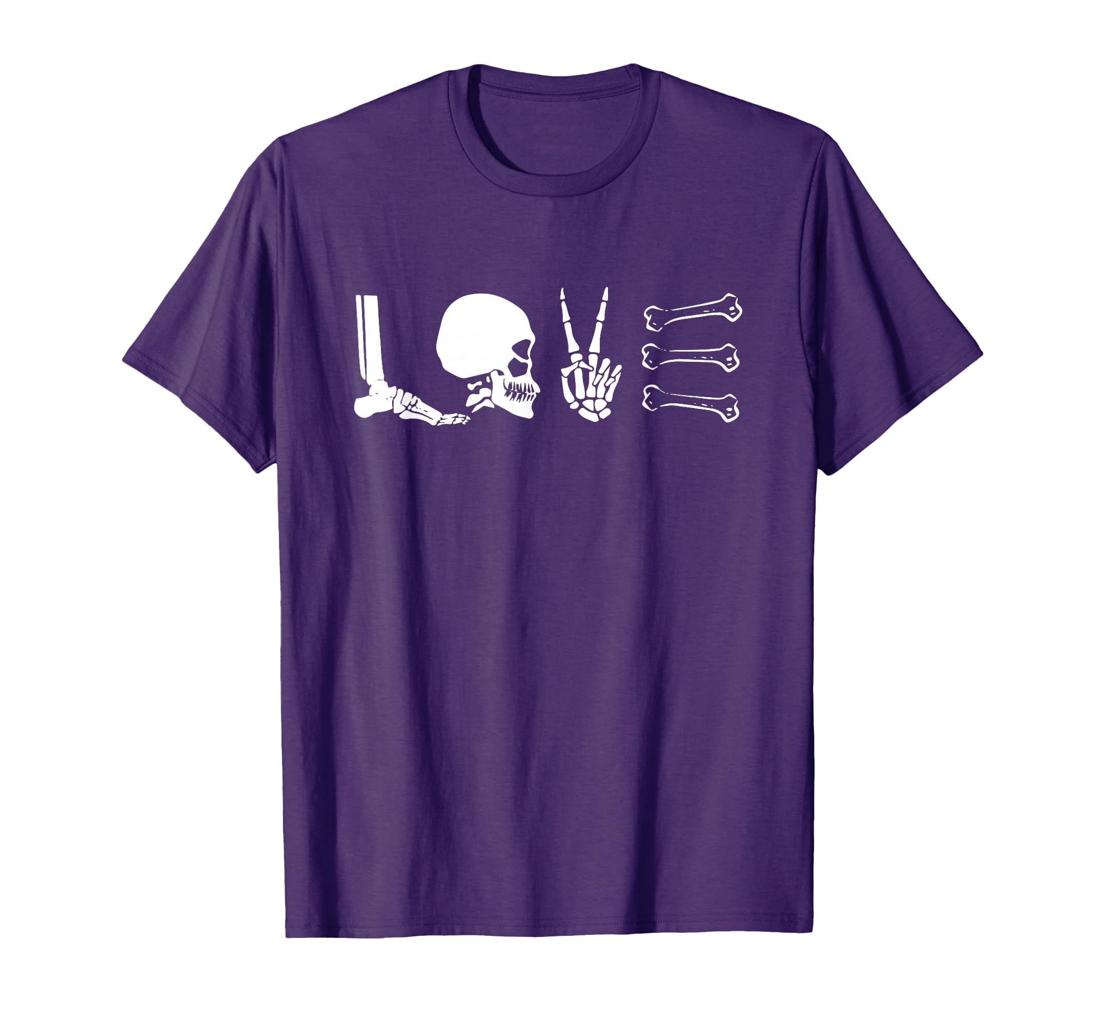 Skeleton Bones Love X Ray Skull Peace T-Shirt - Trendy Graphic for Adults - T-Shirt, Sweatshirt, Hoodie