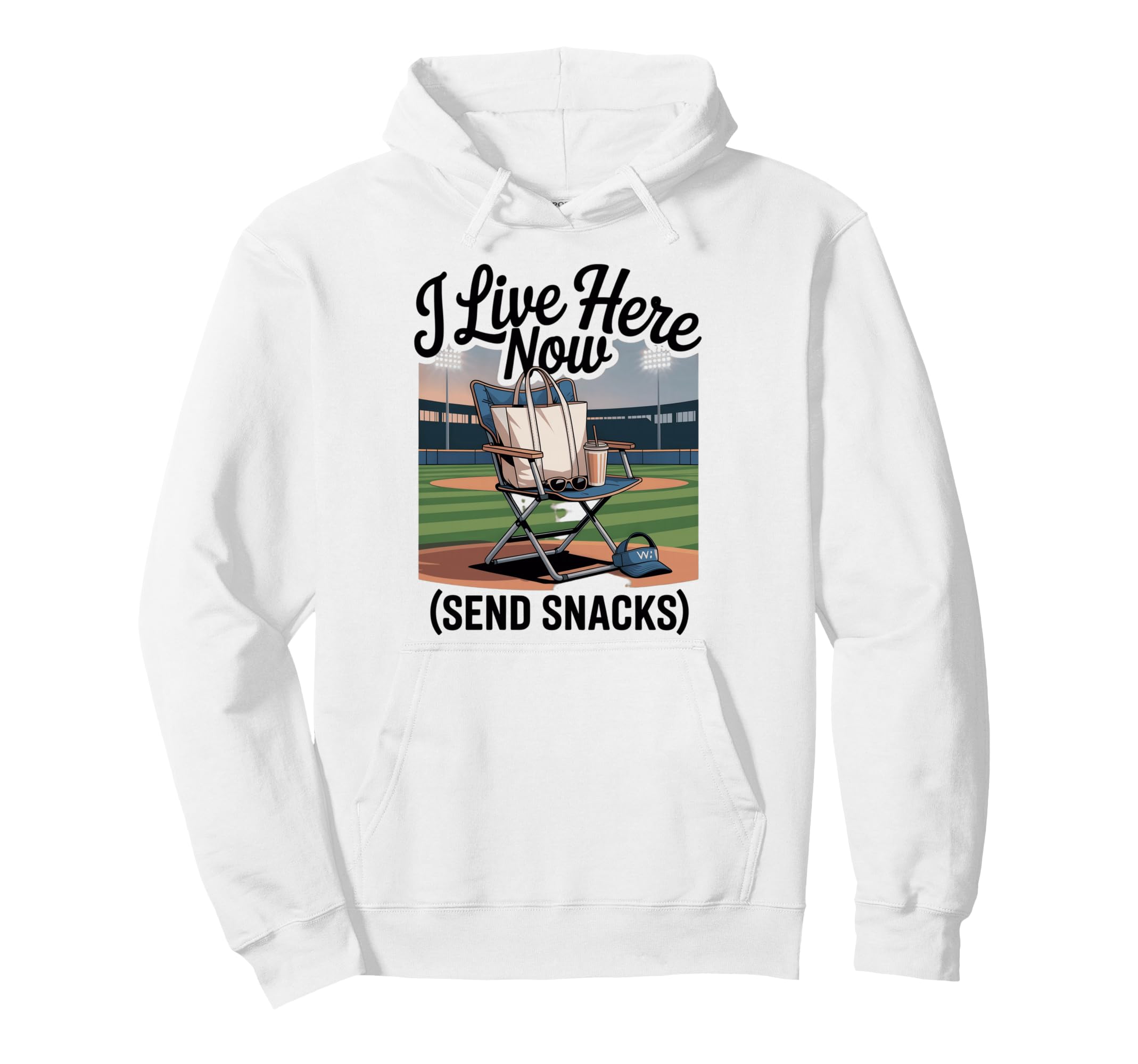 I Live Here Now Baseball Season Hoodie - Casual Everyday Wear Men Women - T-Shirt, Sweatshirt, Hoodie