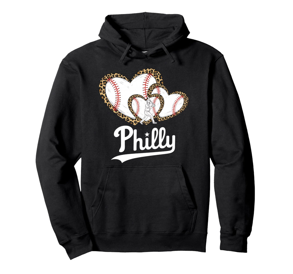Leopard Baseball Heart Baseball Mom Fan Hoodie - Graphic Print for Adults - T-Shirt, Sweatshirt, Hoodie