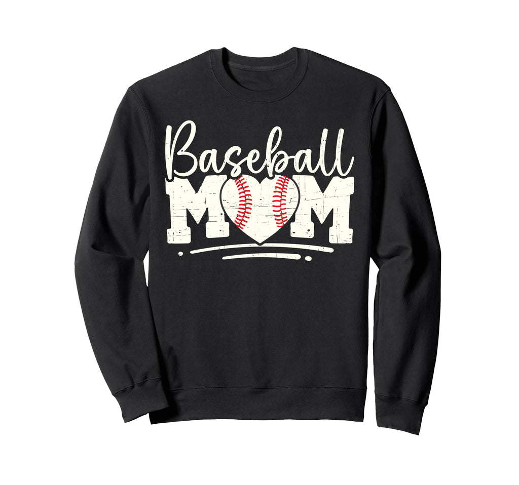 Baseball Mom Heart Mother Play Gift Sweatshirt - Graphic Print for Adults - T-Shirt, Sweatshirt, Hoodie