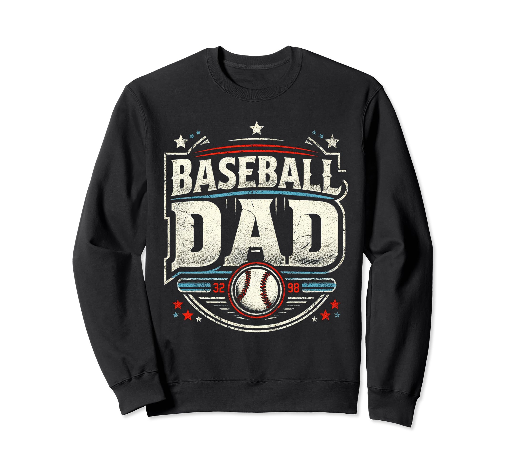 Baseball Dad Fathers Day Sweatshirt - Custom Art Print for Adults - T-Shirt, Sweatshirt, Hoodie