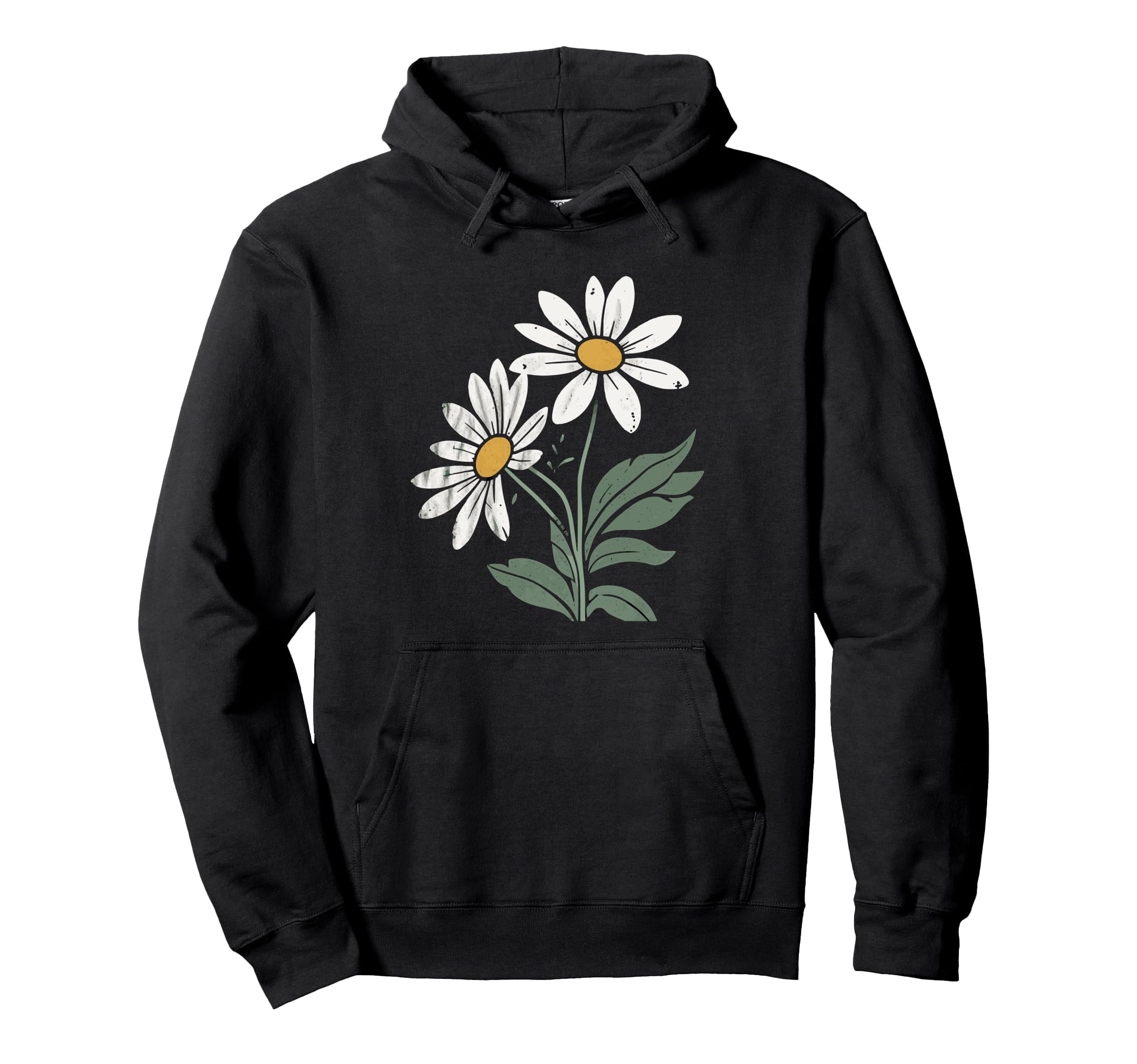 Boho Daisy Flower Botanical Wildflower Hoodie - Unique Graphic Unisex - T-Shirt, Sweatshirt, Hoodie