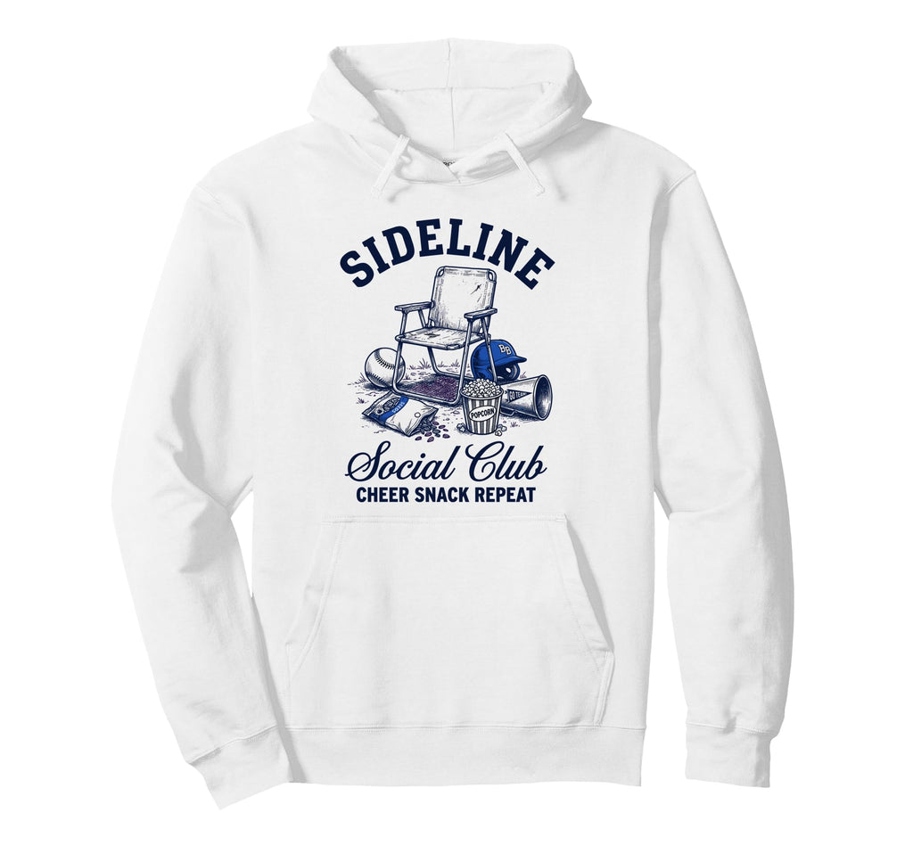 Sideline Social Club Cheer Snack Repeat Hoodie - Trendy Graphic for Adults - T-Shirt, Sweatshirt, Hoodie