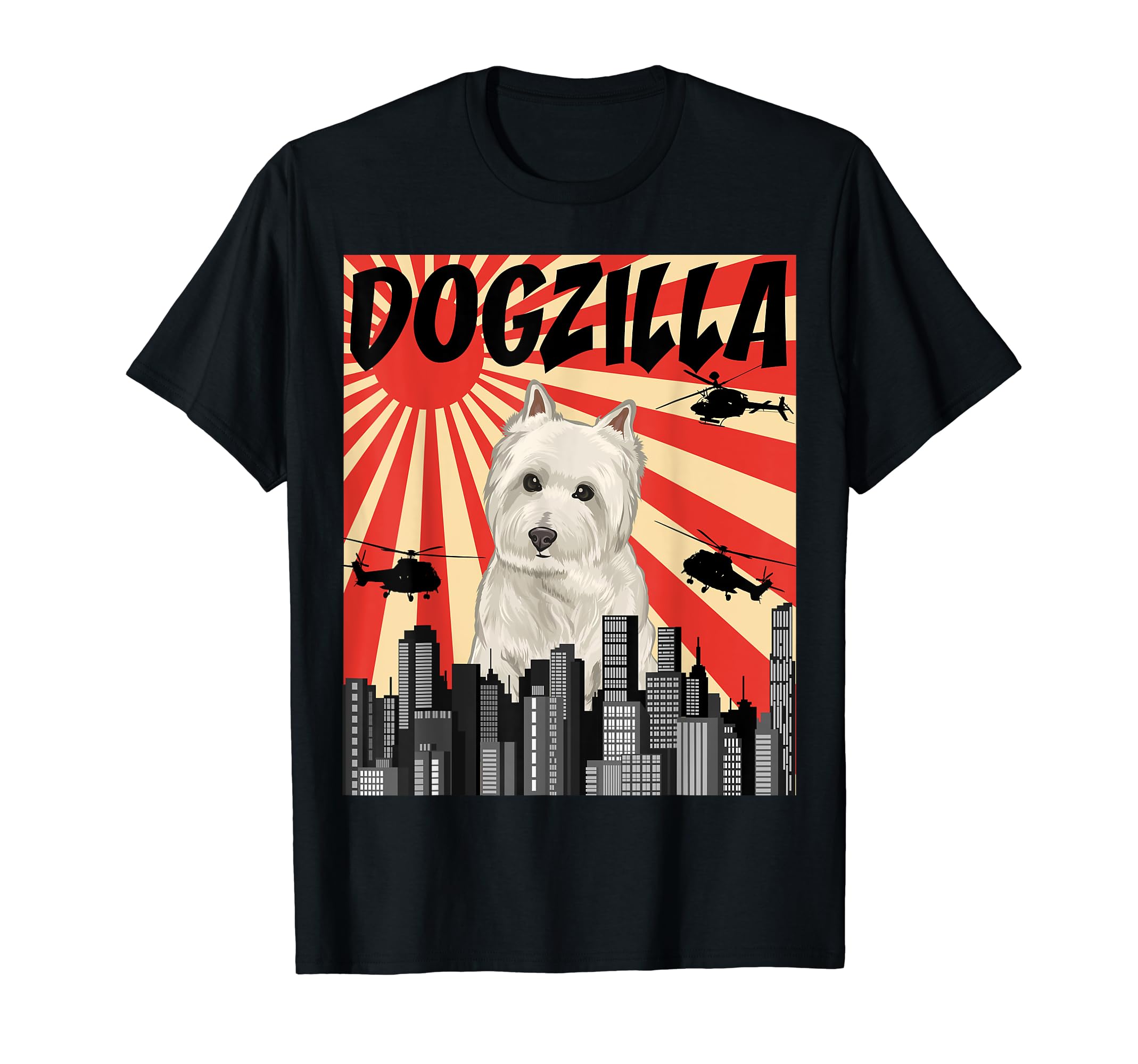 Funny Japanese Dogzilla West Highland T-Shirt - Minimalist Print Men Women - T-Shirt, Sweatshirt, Hoodie