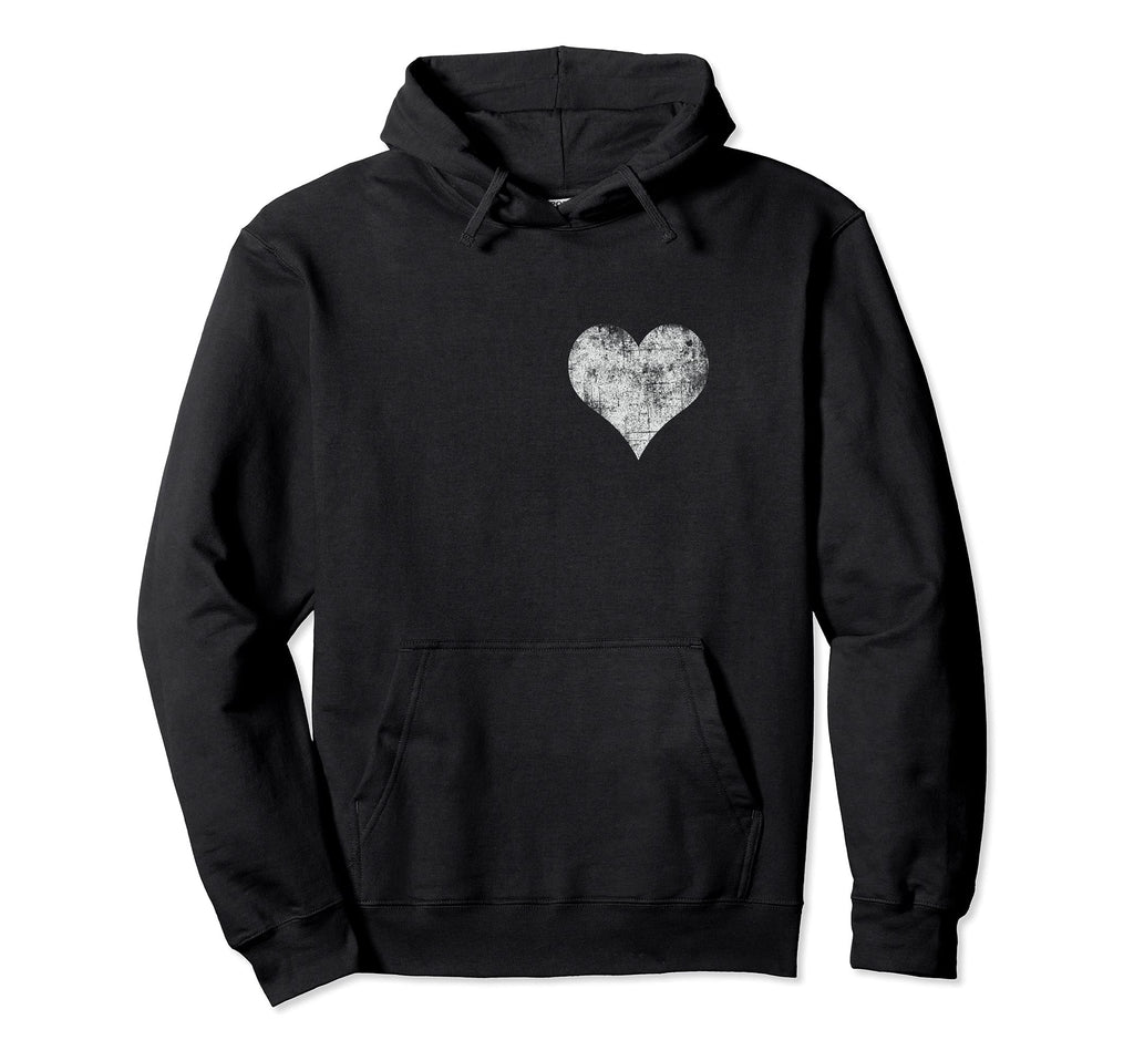 Love Heart I Love You Distressed Hoodie - Streetwear Style for Adults - T-Shirt, Sweatshirt, Hoodie