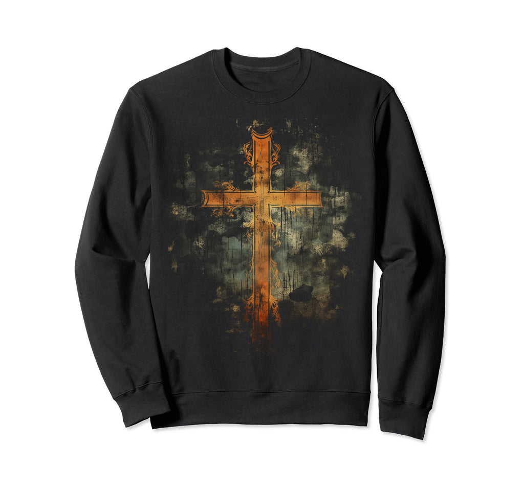 Cross Distressed 90S Goth Grunge Vibes 3 Sweatshirt - Graphic Print Unisex - T-Shirt, Sweatshirt, Hoodie