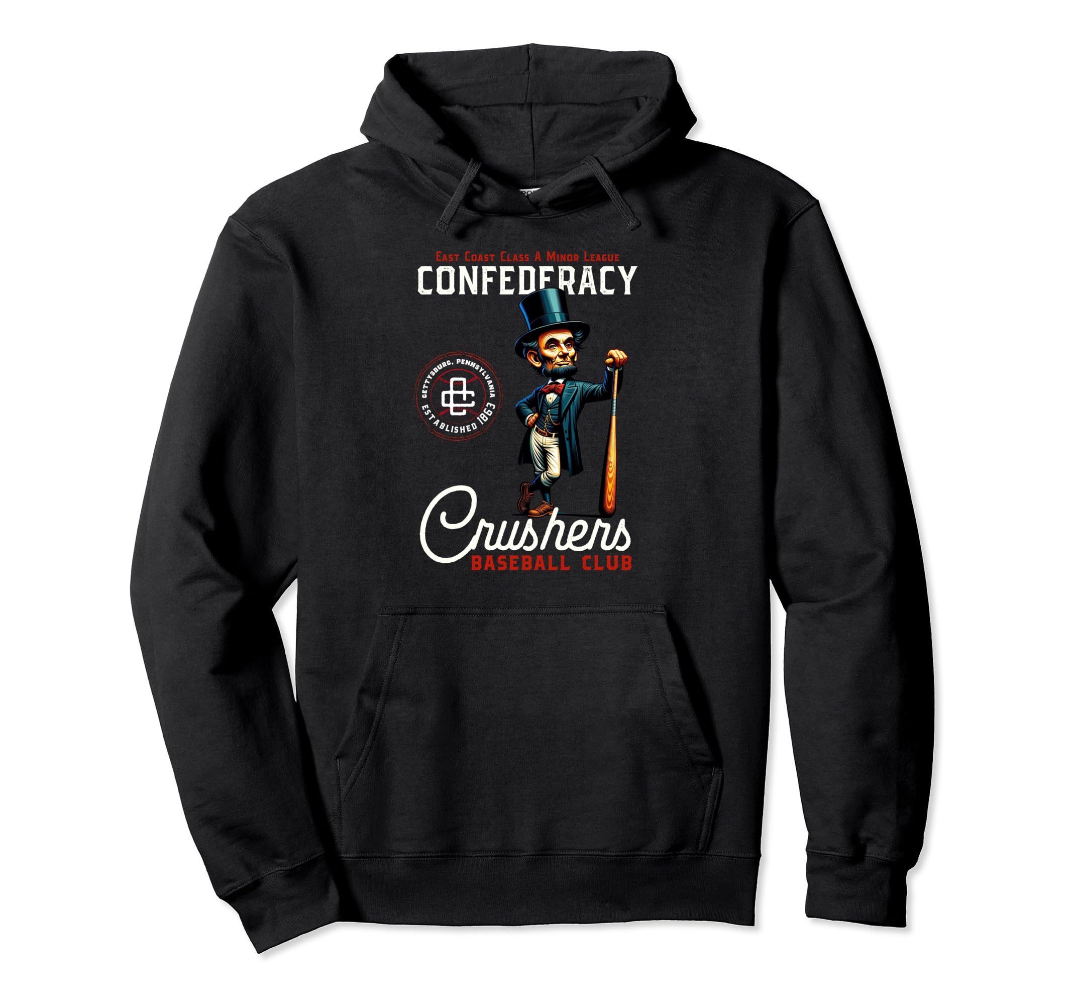 Confederacy Crushers Minor League Baseball Hoodie - Trendy Graphic Unisex - T-Shirt, Sweatshirt, Hoodie