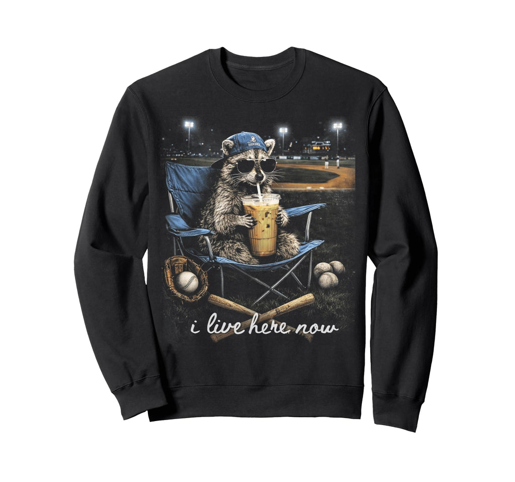 Funny Raccoon Baseball Iced Sweatshirt - Streetwear Style for Adults - T-Shirt, Sweatshirt, Hoodie