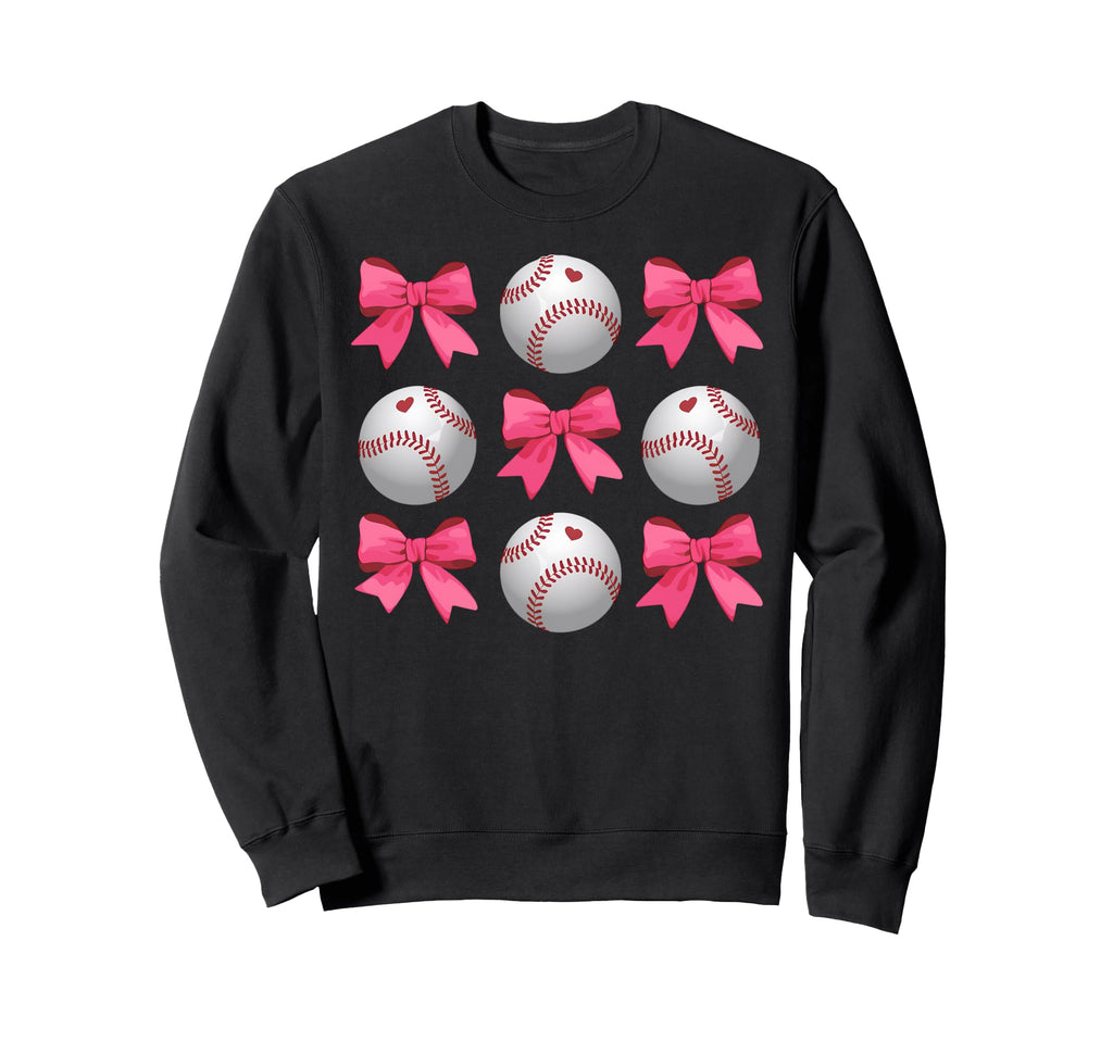 Baseball Mom Coquette Mothers Day Sweatshirt - Graphic Print Unisex - T-Shirt, Sweatshirt, Hoodie