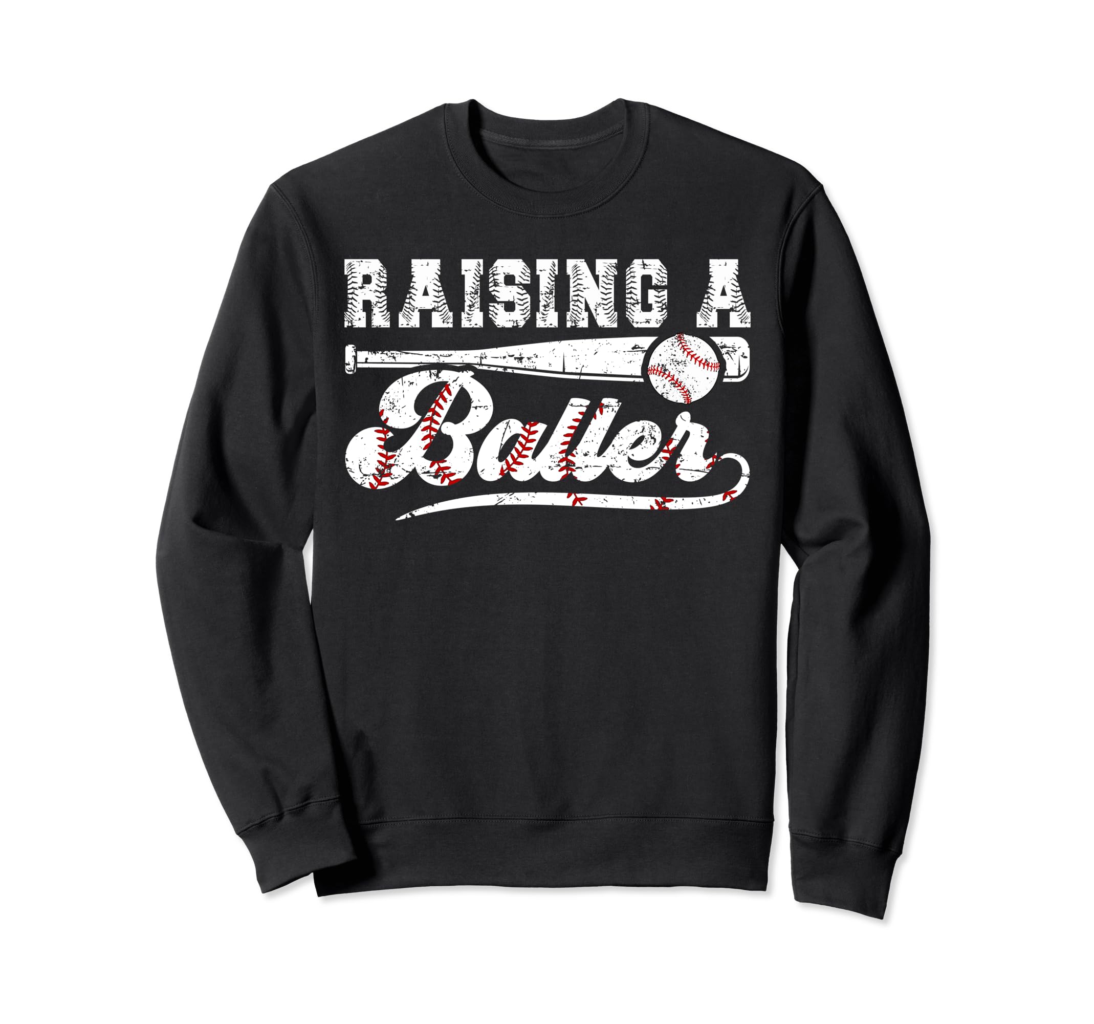 Raising Baller Baseball Dad Sweatshirt - Aesthetic Graphic Men Women - T-Shirt, Sweatshirt, Hoodie