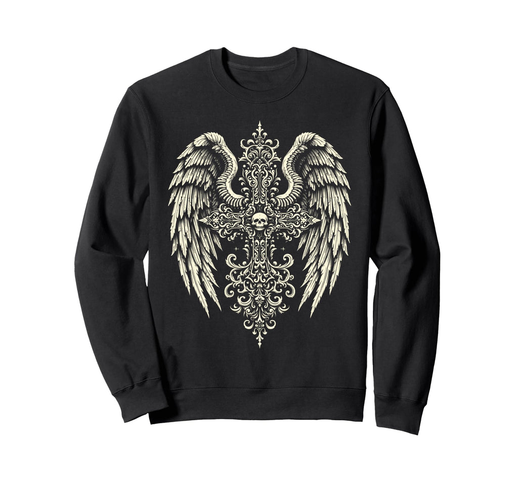 Gothic Cross Emo Aesthetic Y2K Sweatshirt - Trendy Graphic Unisex - T-Shirt, Sweatshirt, Hoodie
