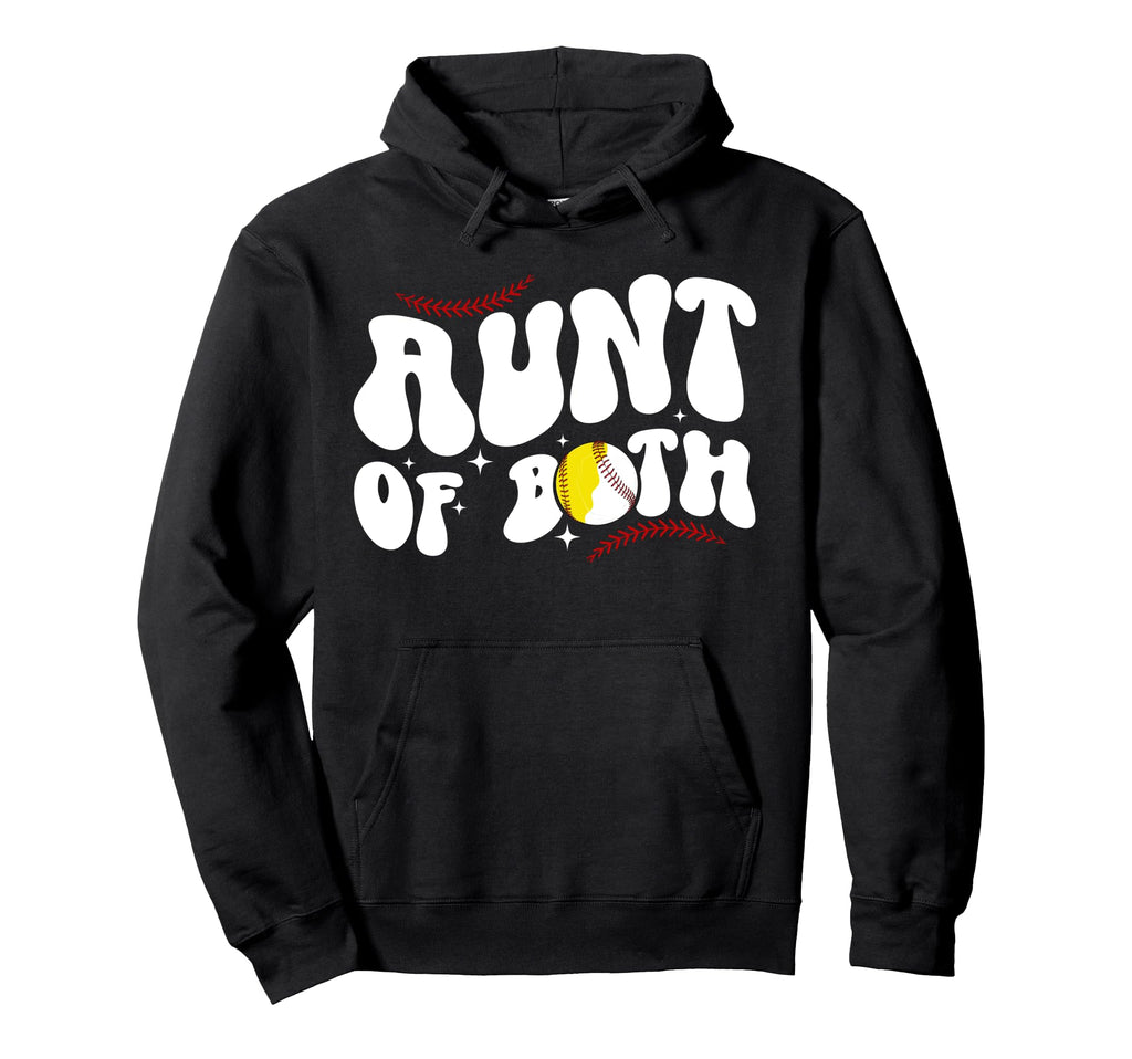 Aunt Both Groovy Baseball Softball Hoodie - Streetwear Style Men Women - T-Shirt, Sweatshirt, Hoodie
