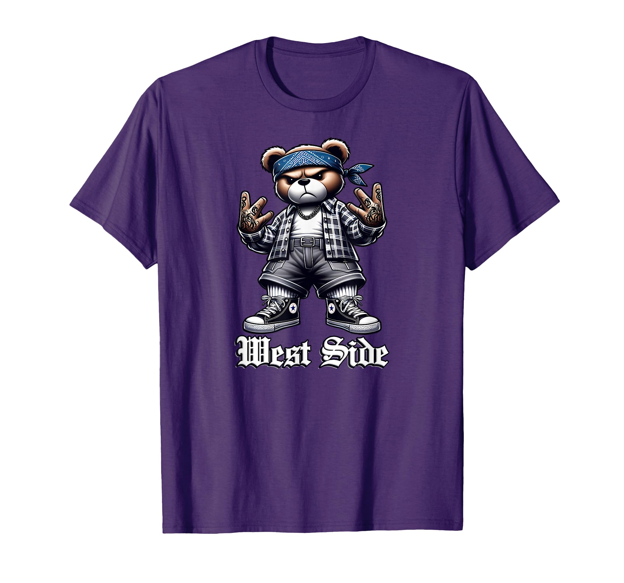 West Coast Hip Hop Teddy Bear Old School T-Shirt - Unique Graphic Unisex - T-Shirt, Sweatshirt, Hoodie