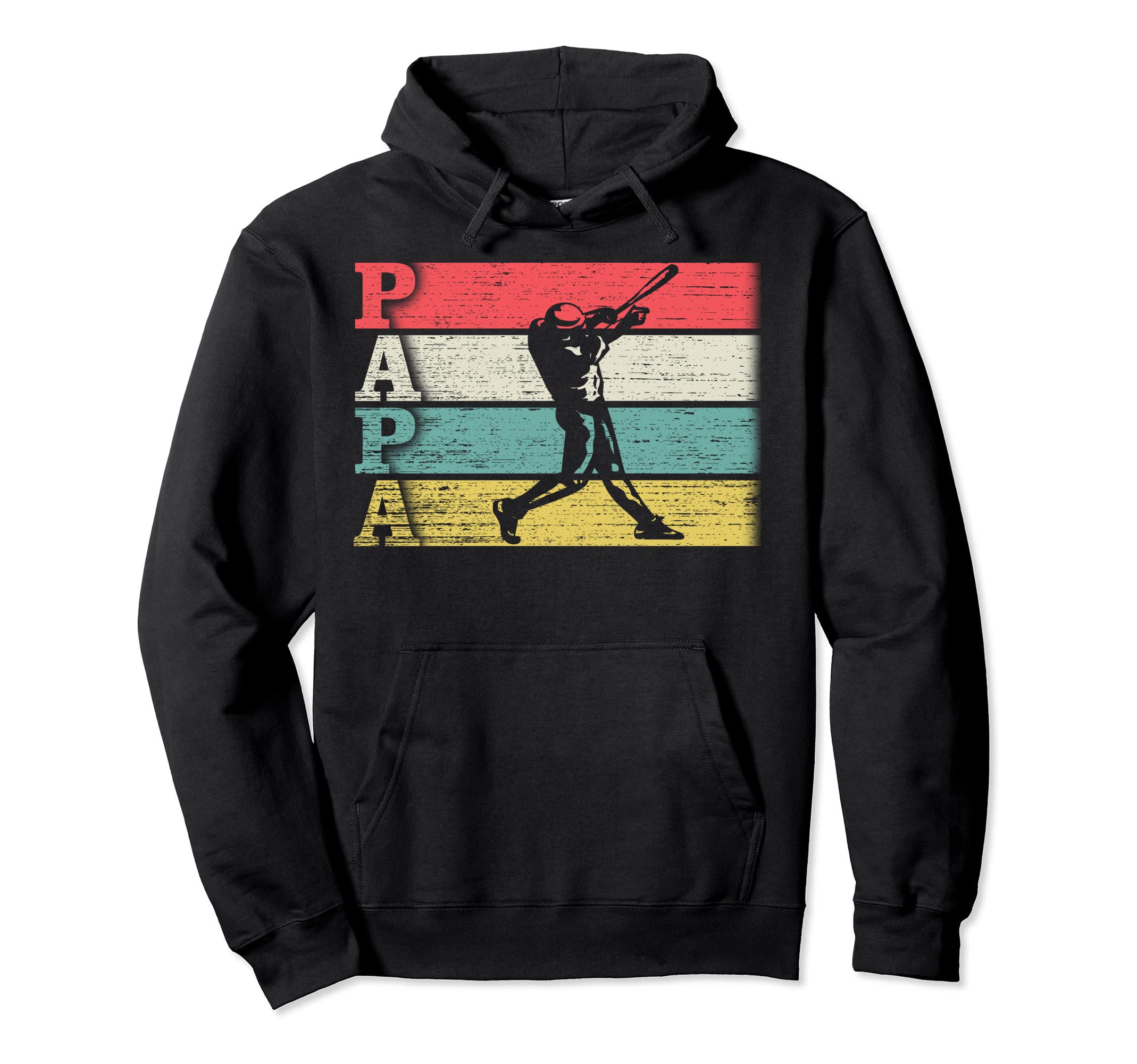 Baseball Player Papa Silhouette Hoodie - Minimalist Print Men Women - T-Shirt, Sweatshirt, Hoodie