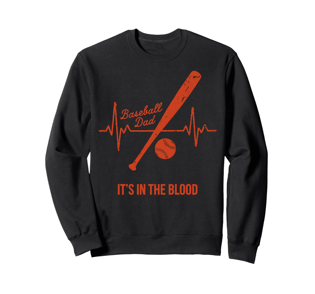 Baseball Dad Baseball Heartbeat Sweatshirt - Graphic Print Men Women - T-Shirt, Sweatshirt, Hoodie