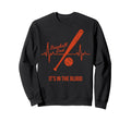 Baseball Dad Baseball Heartbeat Sweatshirt - Graphic Print Men Women - T-Shirt, Sweatshirt, Hoodie