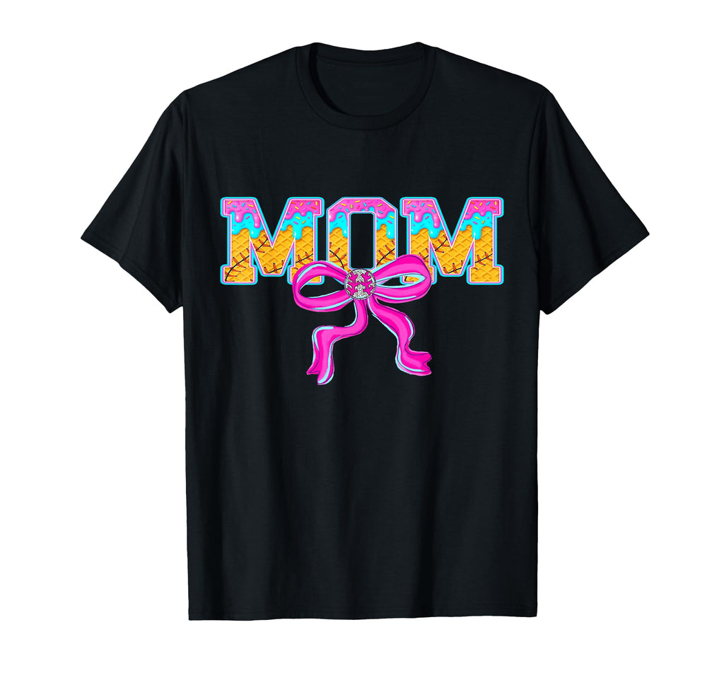 Baseball Mom Ice Cream Drip Game Day T-Shirt - Custom Art Print Unisex - T-Shirt, Sweatshirt, Hoodie