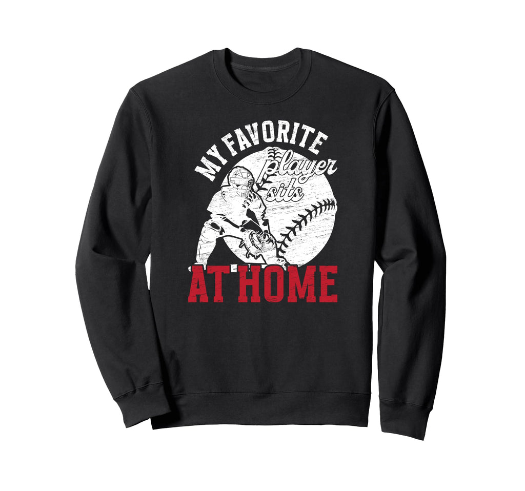 Baseball Catcher Dad Proud Father Sweatshirt - Minimalist Print Unisex - T-Shirt, Sweatshirt, Hoodie