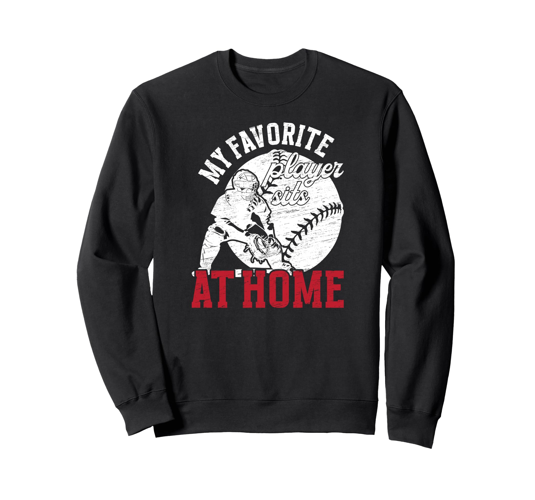 Baseball Catcher Dad Proud Father Sweatshirt - Minimalist Print Unisex - T-Shirt, Sweatshirt, Hoodie