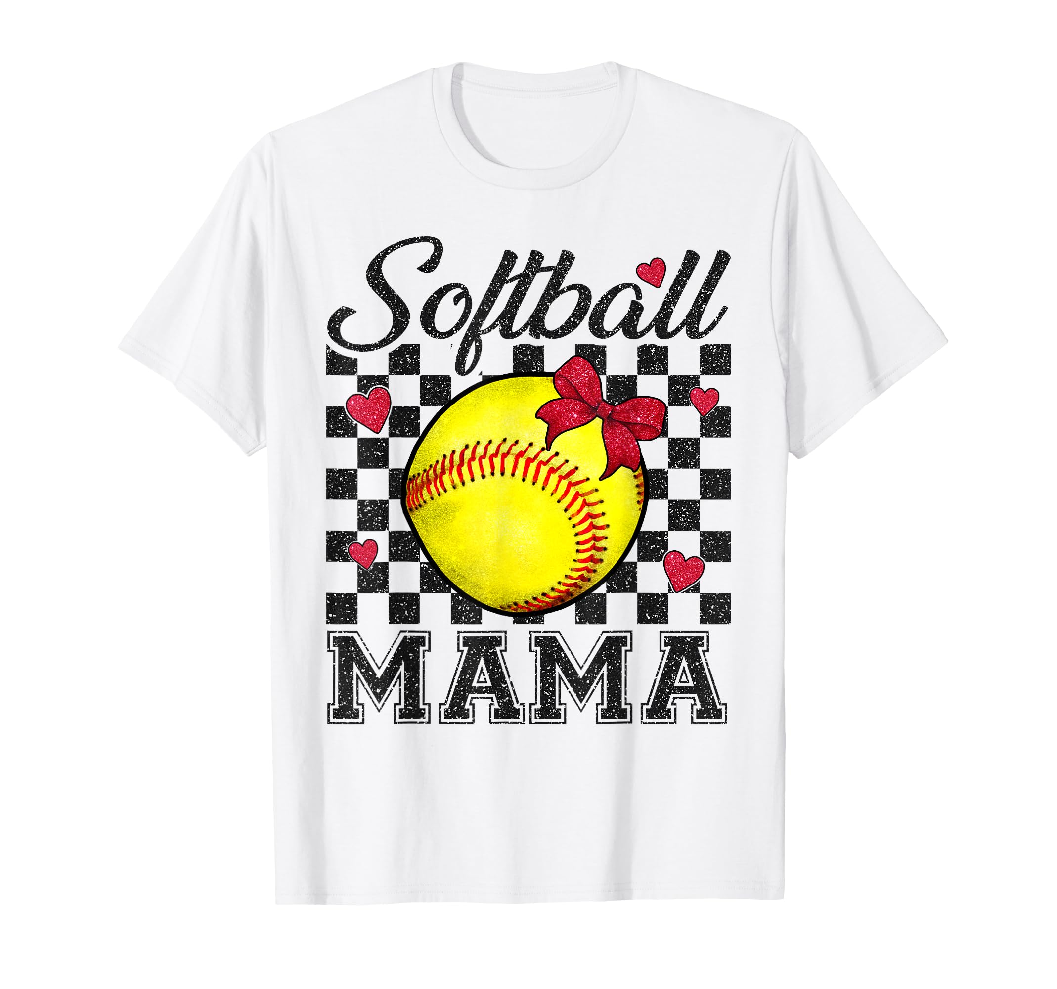 Softball Mama Bow Softball Mom T-Shirt - Casual Everyday Wear Men Women - T-Shirt, Sweatshirt, Hoodie