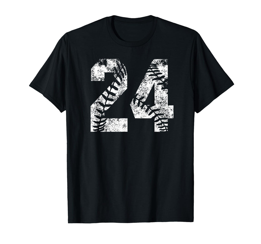 White Baseball Number 24 Jersey Player T-Shirt - Graphic Print Unisex - T-Shirt, Sweatshirt, Hoodie