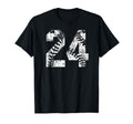White Baseball Number 24 Jersey Player T-Shirt - Graphic Print Unisex - T-Shirt, Sweatshirt, Hoodie